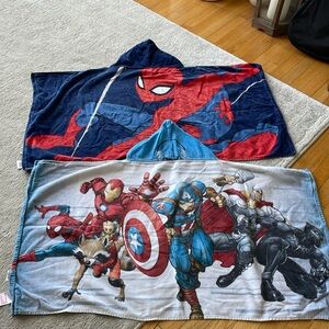 Superhero hooded beach towels for kids